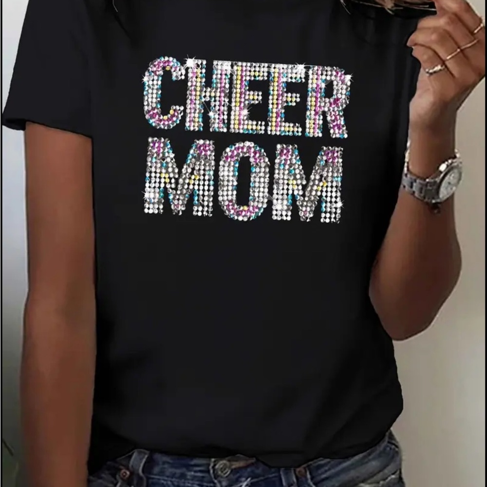 Gildan Black Cheer Mom Short Sleeve Tee